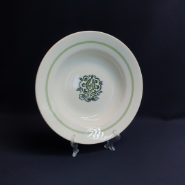 Суповая тарелка Буди, фаянс деколь 24 см, винтаж СССР