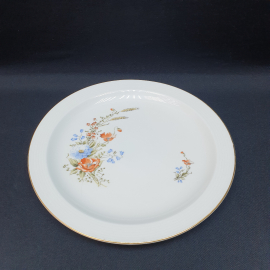 Блюдо круглое 29.5 см, фарфор, деколь, позолота. ГДР.