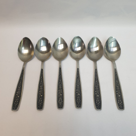 Набор чайных ложек 6 шт, нержавейка. Винтаж, СССР.