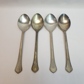 Набор столовых ложек 4 шт, МНЦ, патина. Винтаж, СССР.
