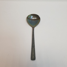 Ложка десертная, МНЦ, патина. Винтаж, СССР.