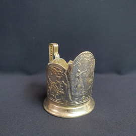 Подстаканник "Жар птица", алюминий. Винтаж, СССР.