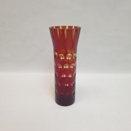 Ваза, цветной хрусталь высота 20 см, скол, винтаж СССР