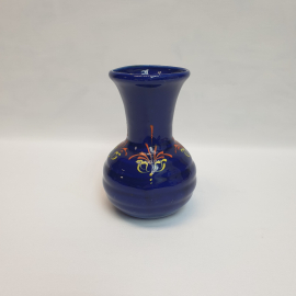 Ваза, керамика кобальт роспись высота 17 см, скол винтаж СССР