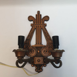 Бра настенное на две свечи, литье. Винтаж, СССР.