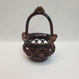 Ваза декоративная 25 см, Орловская керамика, лепнина. Винтаж, СССР.