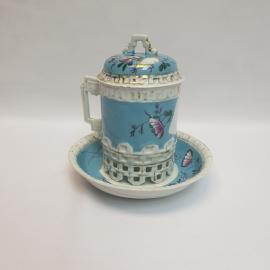 Чайная пара Храпунова-Нового,фарфор крытье позолота ,антиквариат 1900 г