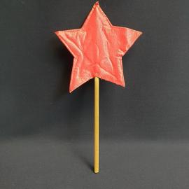 Звездочка из замкожи на деревянной палочке 32 см. Винтаж, СССР.