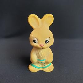 Резиновая игрушка "Зайчик" 15 см. Винтаж, СССР.