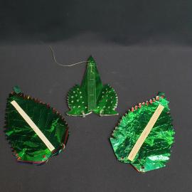 Набор новогодних украшений различных из фольги 3 шт. Винтаж.