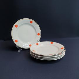 Набор из 5 десертных тарелок Тернополь, фарфор деколь 17 см, винтаж СССР