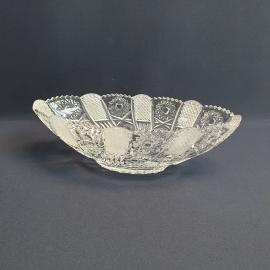 Салатник Ладья, хрусталь 16х32 см, винтаж СССР