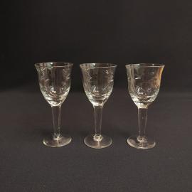 Набор из 3 рюмок , стекло 50 мл высота 12 см, винтаж СССР