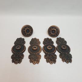 Пара дверных ручек медных (не полный комплект см. фото). Винтаж, СССР.