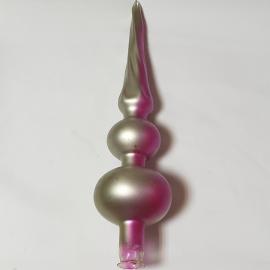 Елочная игрушка СССР, стекло, верхушка для новогодней елки, розовая, винтажная.