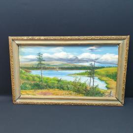 Картина маслом на холсте , в рамке, размер полотна 87х 53см