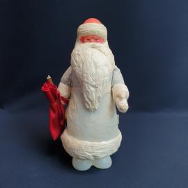 Ватный Дед Мороз 25 см, основание пластик, есть дефекты времени см. фото. Винтаж, СССР.