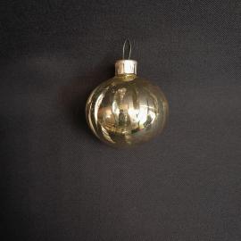 Елочная игрушка СССР, шар золотой стеклянный, Глинка 7 см. Новогодний декор, винтажная