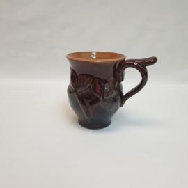 Кружка, обливная керамика 450 мл, кракелюр, винтаж СССР