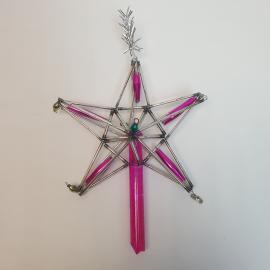 Звезда на новогоднюю елку, стеклярус сколы, винтаж СССР