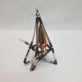 Елочная игрушка стеклярус 10х7 см, дефект. Винтаж, СССР.