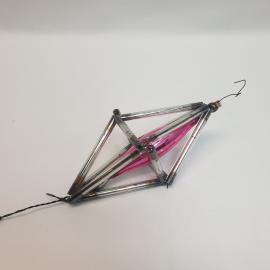 Елочная игрушка стеклярус 10х5 см, сход краски. Винтаж, СССР.