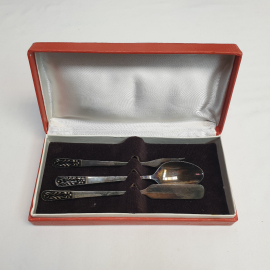 Набор из 3-ех сервировочных столовых предмета, МНЦ, патина. Винтаж, СССР.