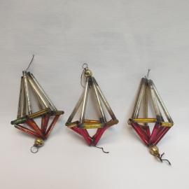 Набор елочных игрушек стеклярус 8х5 см. Винтаж, СССР.