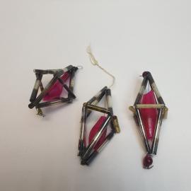 Набор елочных игрушек стеклярус 7х3 см под реставрацию. Винтаж, СССР.