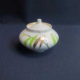 Сахарница Ивушка Дулево, фарфор деколь позолота 0.55 л, винтаж СССР