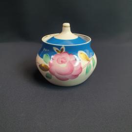 Сахарница Дулево, фарфор роспись позолота 0.5 л, винтаж Россия