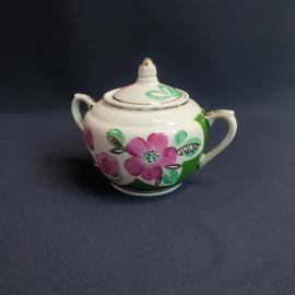 Сахарница Вербилки, фарфор роспись позолота 0.5 л, замена крышки скол, винтаж СССР