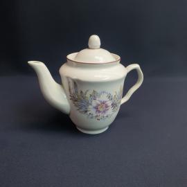 Чайник Барановка, фарфор деколь 0.6 л, сколы, винтаж СССР