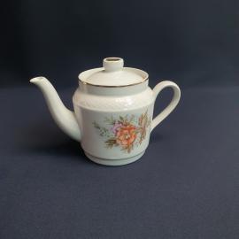 Чайник Пролетарий, фарфор деколь позолота 0.5 л, винтаж СССР