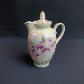 Кофейник Дулево, фарфор деколь позолота 1 л, винтаж Россия