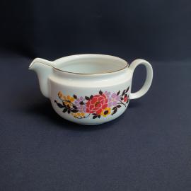 Соусник Henneberg Porzellan, фарфор деколь позолота 0.5 л, винтаж ГДР