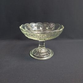 Ваза-фруктовница на ножке, высота 12см, стекло, винтаж СССР