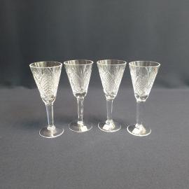 Набор из 4 рюмок Неман, хрусталь 60 мл высота 135 мм, винтаж СССР