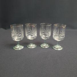 Набор из 4 рюмок, стекло резка 50 мл, винтаж СССР