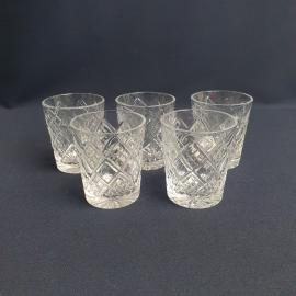 Набор из 5 стопок, хрусталь 100 мл, винтаж СССР