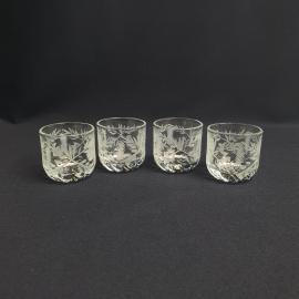 Набор из 4 стопок, хрусталь 50 мл, винтаж СССР