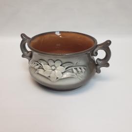 Ваза, обливная керамика лепнина, винтаж СССР