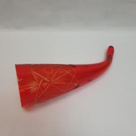 Рог изобилия 27 см, цветной хрусталь, алмазная резка. Винтаж, СССР.