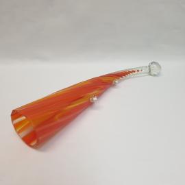 Рог изобилия 34 см, хрусталь, гутная техника. Винтаж, СССР.