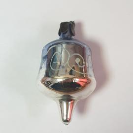 Елочная игрушка Колокольчик, стекло, ручная роспись.Винтаж СССР