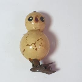 Елочная игрушка цыпленок Орловская фабрика Победа. Стекло, винтаж СССР