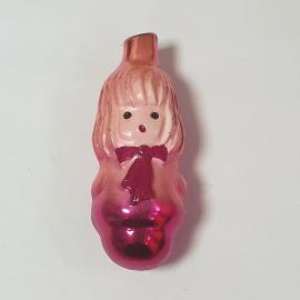 Елочная игрушка девочка. Стекло. Винтаж СССР