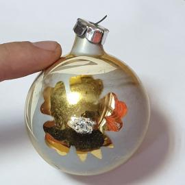 Елочная игрушка шар, Орловская фабрика Победа,стекло, винтаж СССР