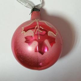 Елочная игрушка шар, морозный рисунок, Орловская фабрика Победа,стекло, винтаж СССР