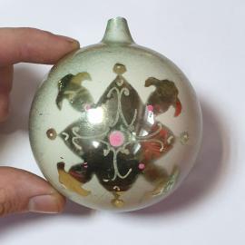 Елочная игрушка шар, Орловская фабрика Победа,стекло, винтаж СССР